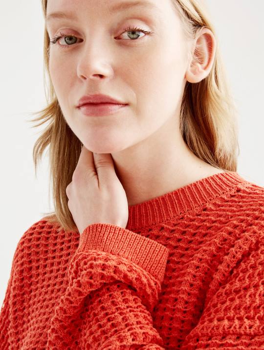 Aigle 86DD529 ropa Harissa mujer suéter de punto decorativo de manga larga