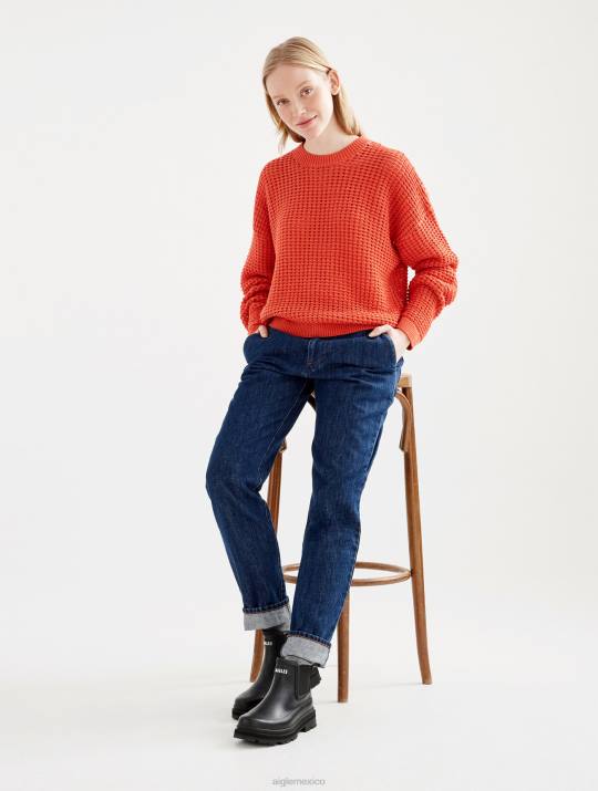 Aigle 86DD529 ropa Harissa mujer suéter de punto decorativo de manga larga