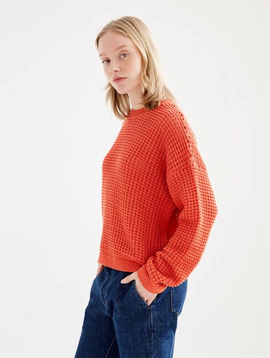 Aigle 86DD529 ropa Harissa mujer suéter de punto decorativo de manga larga