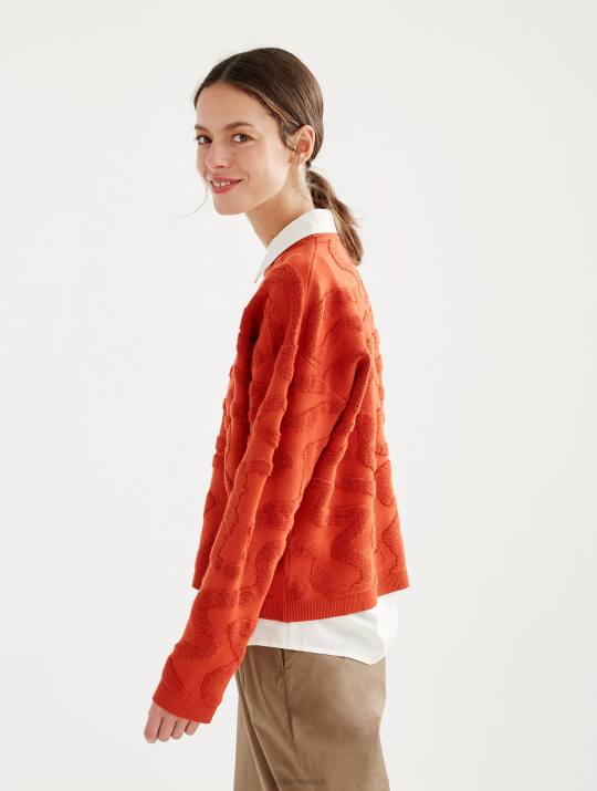 Aigle 86DD532 ropa goji mujer jersey de cuello redondo con jacquard vermiculado