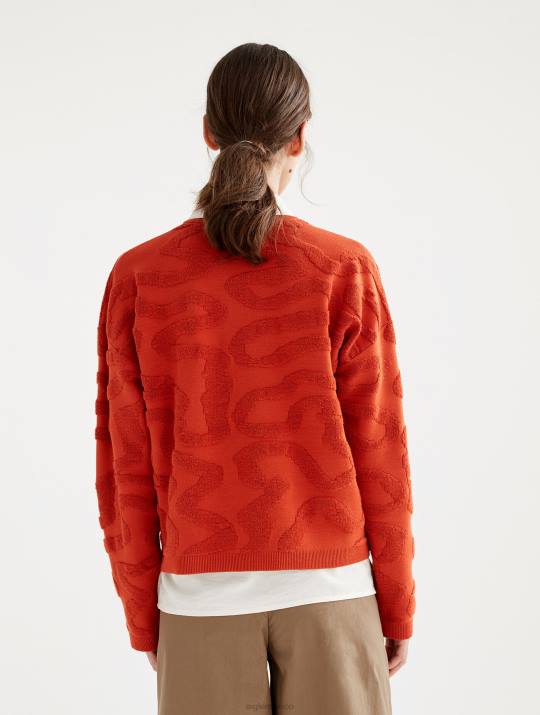 Aigle 86DD532 ropa goji mujer jersey de cuello redondo con jacquard vermiculado