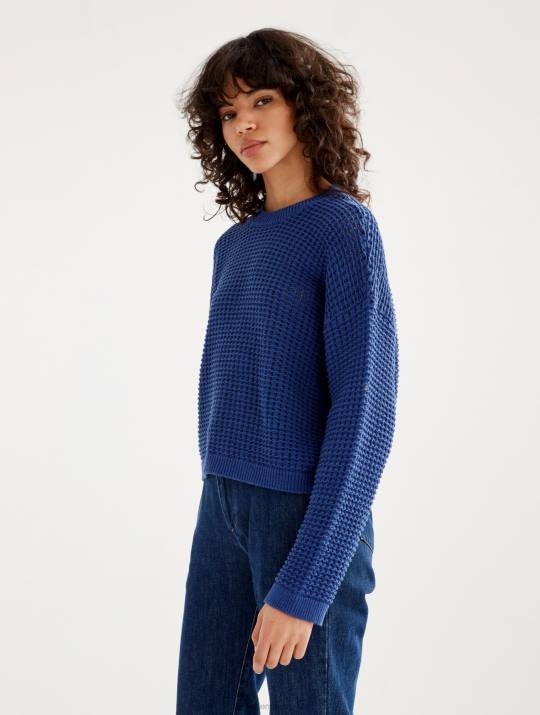 Aigle 86DD541 ropa encrebleu mujer suéter de punto decorativo de manga larga