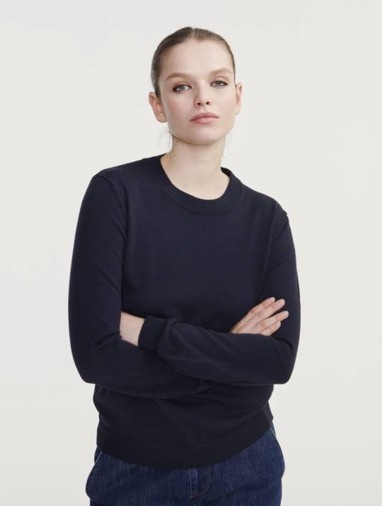 Aigle 86DD593 ropa imperio mujer jersey de lana merino con cuello redondo