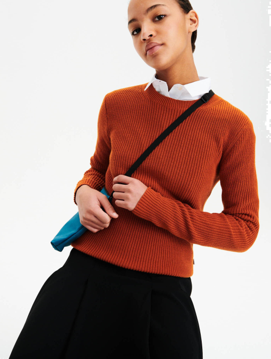 Aigle 86DD655 ropa marrón dorado mujer jersey de algodón orgánico