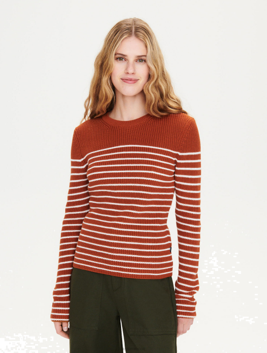 Aigle 86DD656 ropa marrón dorado mujer jersey marinero de algodón orgánico