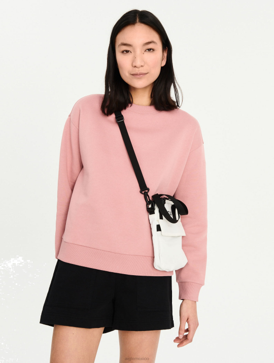 Aigle 86DD672 ropa palo de rosa oscuro mujer sudadera con diseño ecológico y cuello redondo
