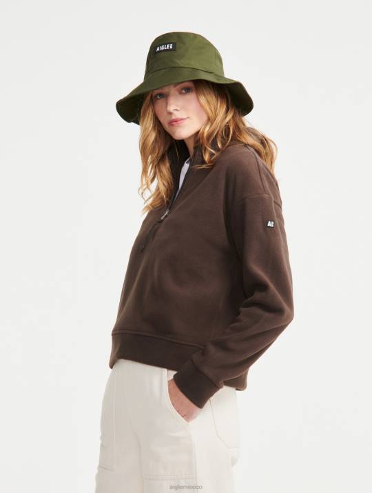 Aigle 86DD585 ropa cacao mujer polar con cremallera en el cuello