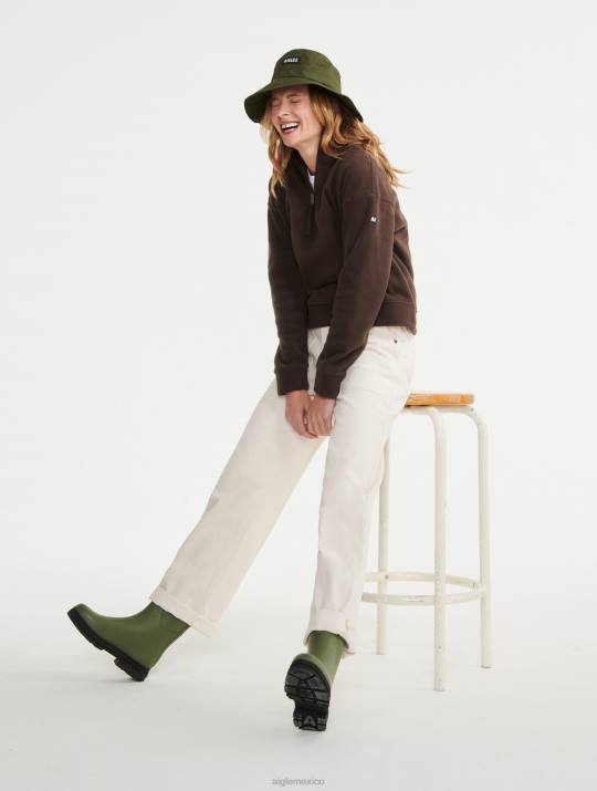 Aigle 86DD585 ropa cacao mujer polar con cremallera en el cuello