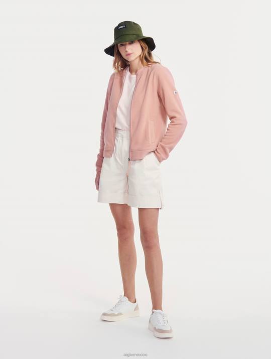 Aigle 86DD589 ropa rosa brumosa mujer polar con cremallera y cuello redondo