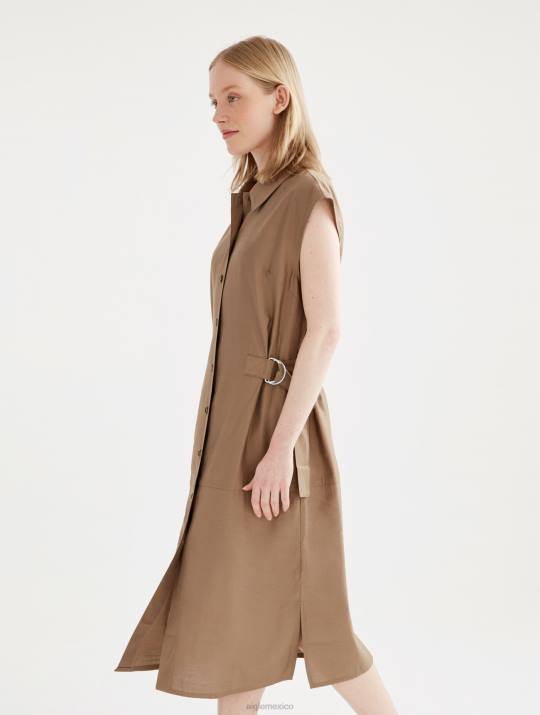 Aigle 86DD535 ropa capuchino mujer vestido midi ajustado con botones