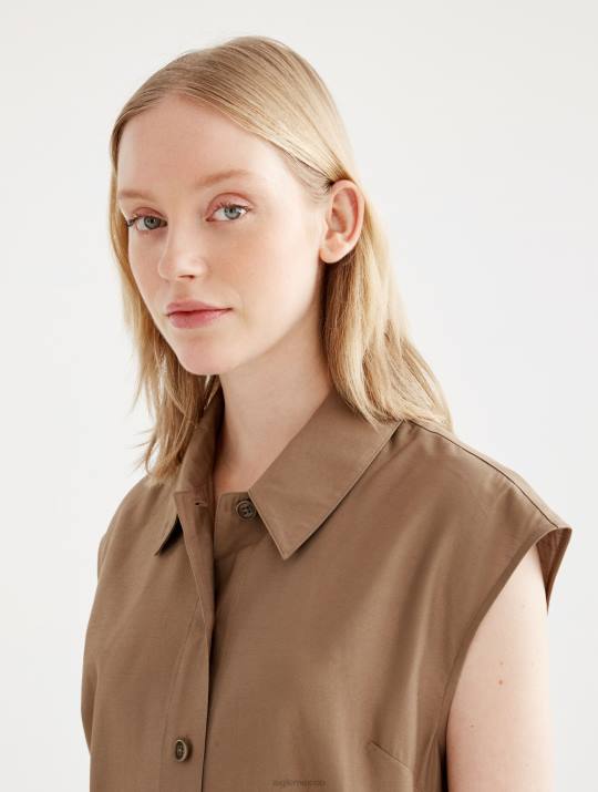 Aigle 86DD535 ropa capuchino mujer vestido midi ajustado con botones