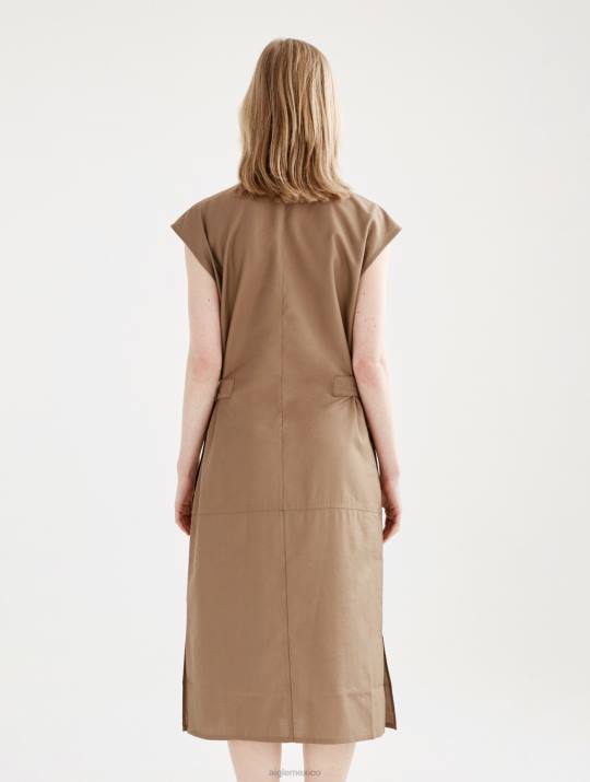 Aigle 86DD535 ropa capuchino mujer vestido midi ajustado con botones