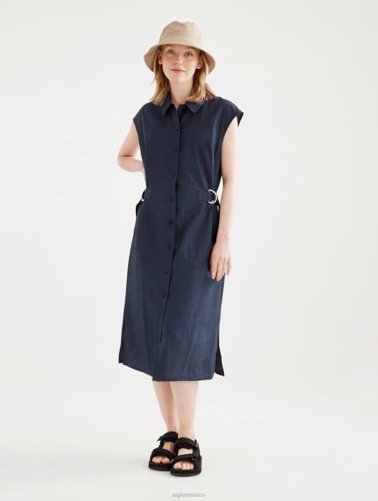 Aigle 86DD536 ropa imperio mujer vestido midi ajustado con botones