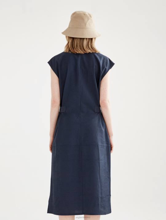 Aigle 86DD536 ropa imperio mujer vestido midi ajustado con botones