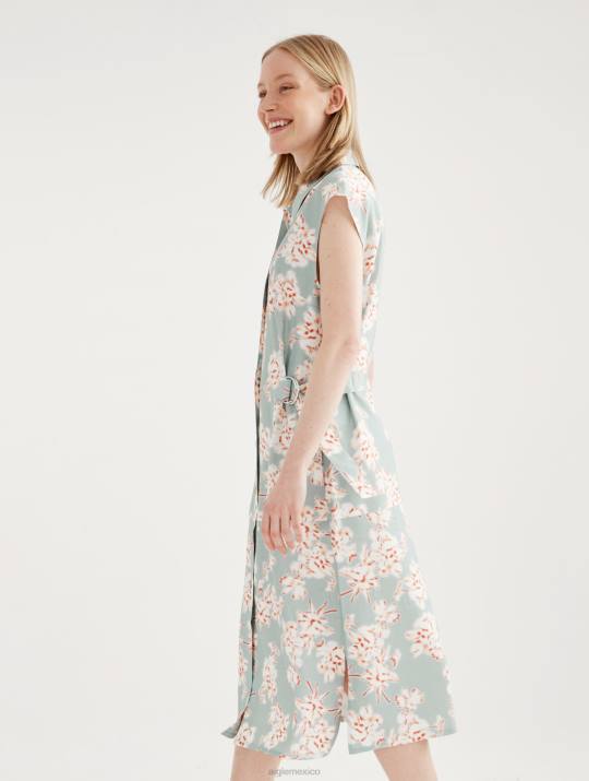 Aigle 86DD558 ropa reseda pr mujer vestido midi ajustado con botones