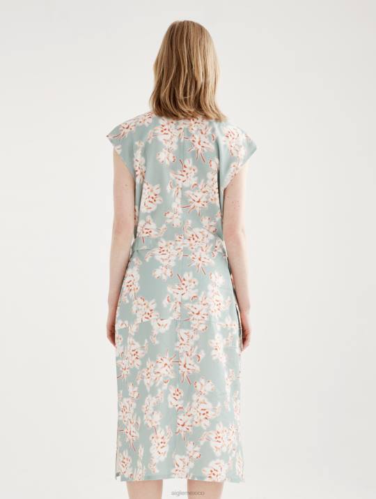 Aigle 86DD558 ropa reseda pr mujer vestido midi ajustado con botones