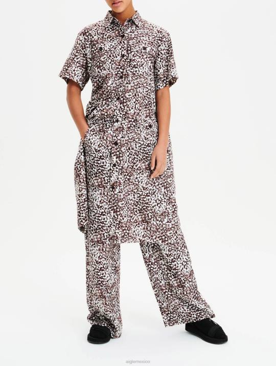 Aigle 86DD641 ropa dulce de azúcar pr mujer Vestido camisero de tencel y algodón versión estampada