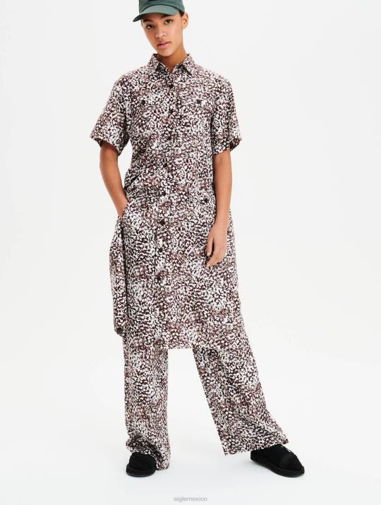 Aigle 86DD641 ropa dulce de azúcar pr mujer Vestido camisero de tencel y algodón versión estampada