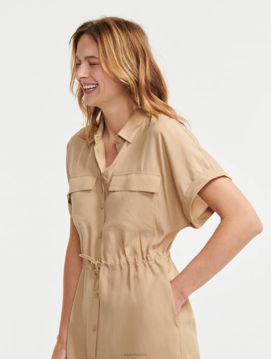 Aigle 86DD687 ropa mimbre mujer vestido camisero de manga corta