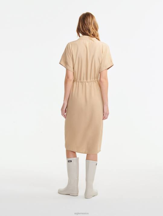 Aigle 86DD687 ropa mimbre mujer vestido camisero de manga corta