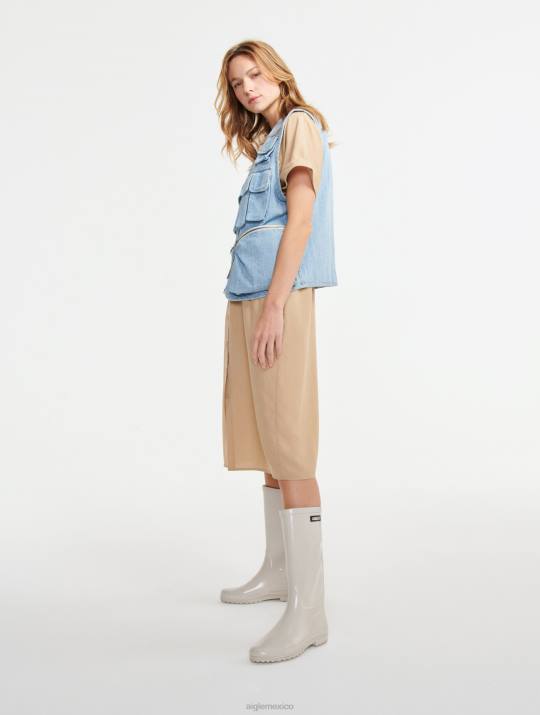 Aigle 86DD687 ropa mimbre mujer vestido camisero de manga corta