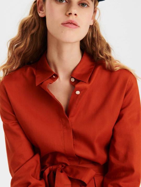 Aigle 86DD690 ropa marrón dorado mujer vestido largo con cintura curva