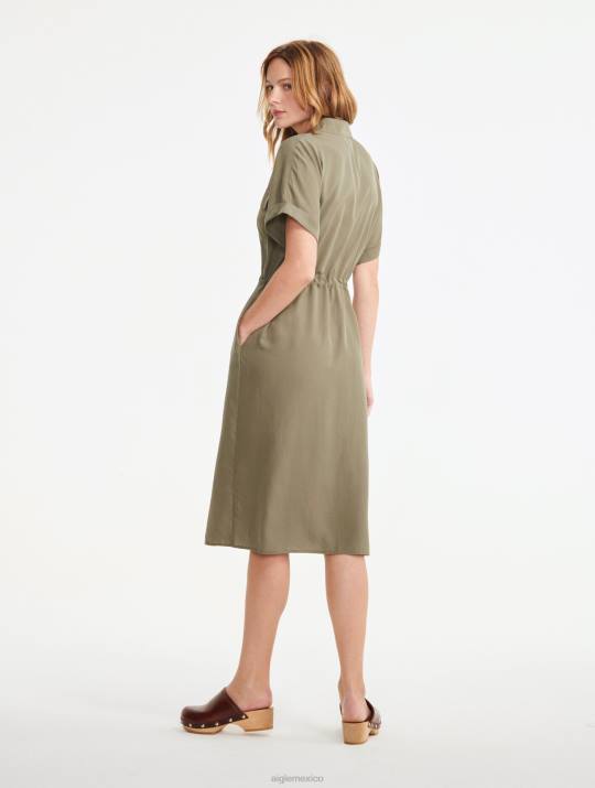 Aigle 86DD694 ropa taillis mujer vestido camisero de manga corta