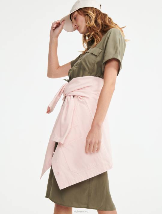 Aigle 86DD694 ropa taillis mujer vestido camisero de manga corta