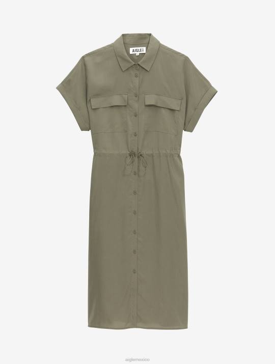 Aigle 86DD694 ropa taillis mujer vestido camisero de manga corta