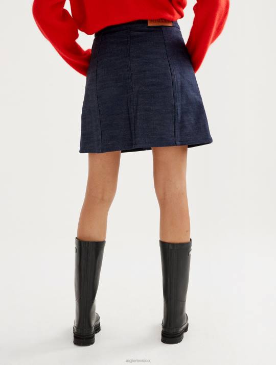 Aigle 86DD703 ropa mezclilla mujer falda vaquera corta hecha en francia