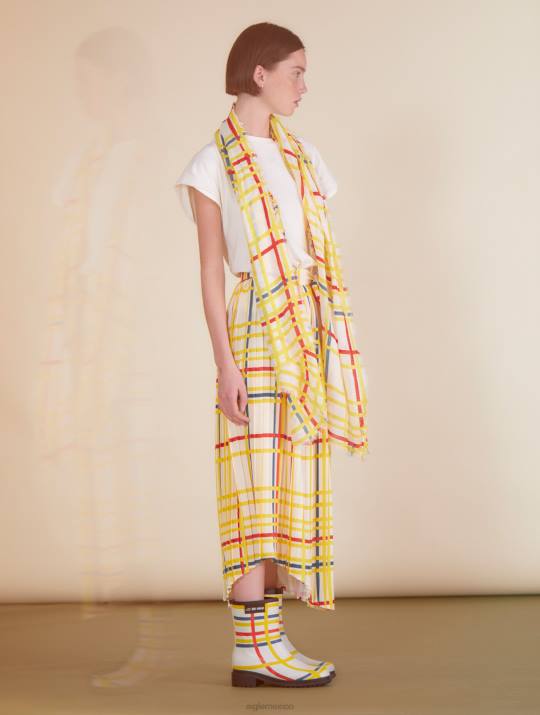 Aigle x Centre Pompidou 86DD583 ropa mondrian mujer falda larga plisada