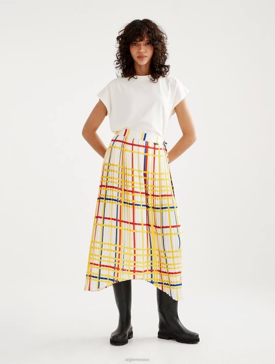 Aigle x Centre Pompidou 86DD583 ropa mondrian mujer falda larga plisada