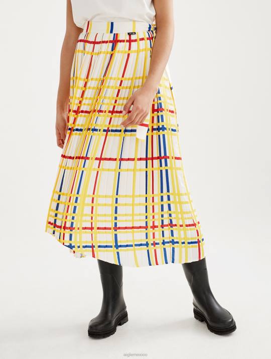 Aigle x Centre Pompidou 86DD583 ropa mondrian mujer falda larga plisada