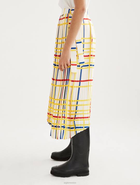 Aigle x Centre Pompidou 86DD583 ropa mondrian mujer falda larga plisada