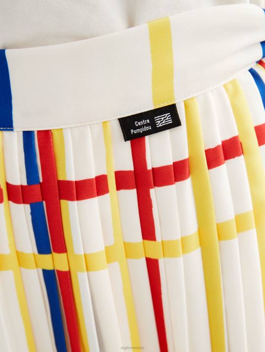 Aigle x Centre Pompidou 86DD583 ropa mondrian mujer falda larga plisada