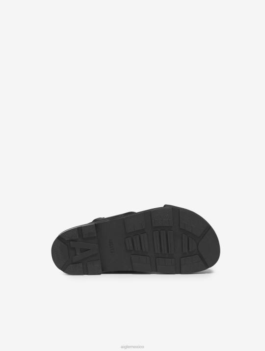 Aigle 86DD623 zapatos negro mujer sandalia de cuero elegante