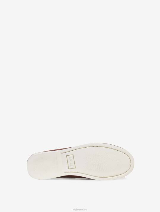 Aigle 86DD647 zapatos palo de rosa oscuro mujer mocasín clásico en piel nobuck