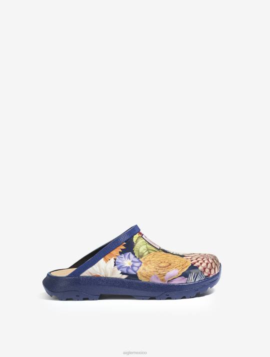 Aigle 86DD611 zapatos kew multifloración mujer versión impresa del zueco auténtico